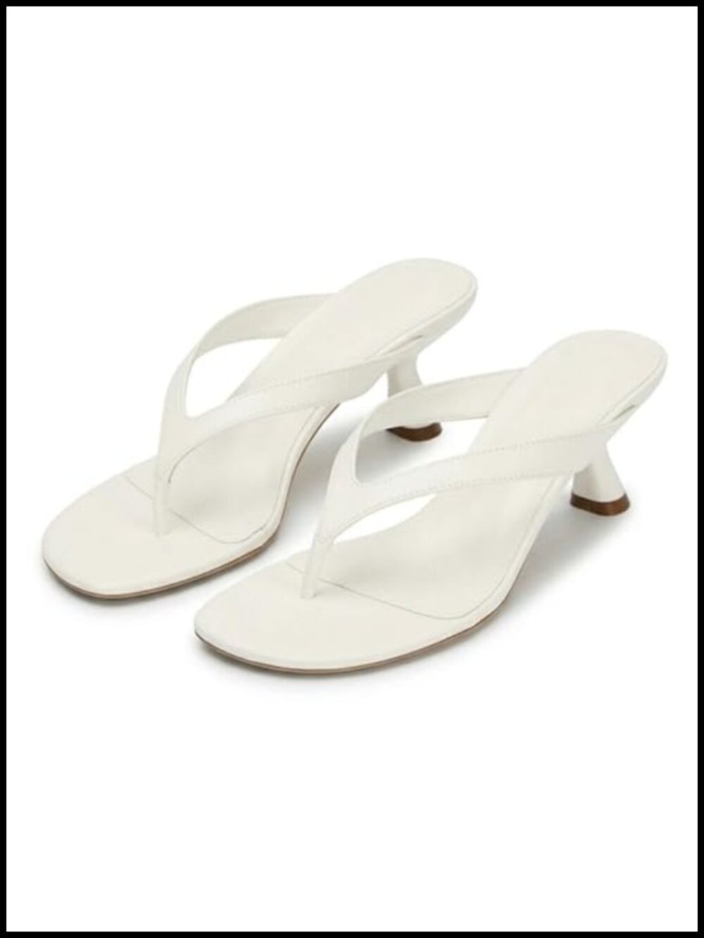 Women Kitten Heel Sandals Square Toe Slip On Mule Dressy Flip Flops